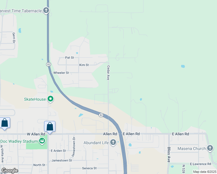 map of restaurants, bars, coffee shops, grocery stores, and more near 1700 North Cedar Avenue in Tahlequah