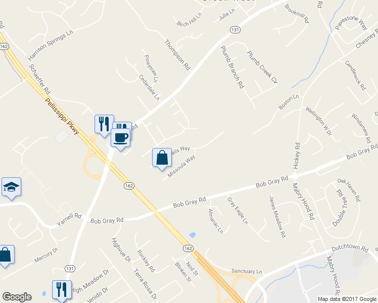 map of restaurants, bars, coffee shops, grocery stores, and more near 1616 Sails Way in Knoxville