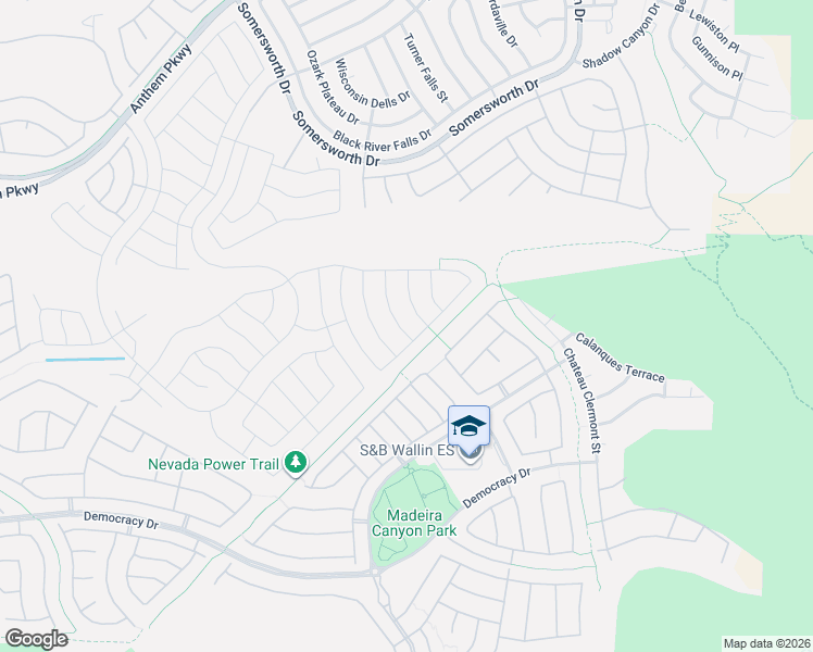 map of restaurants, bars, coffee shops, grocery stores, and more near 2561 Crater Rock Street in Henderson