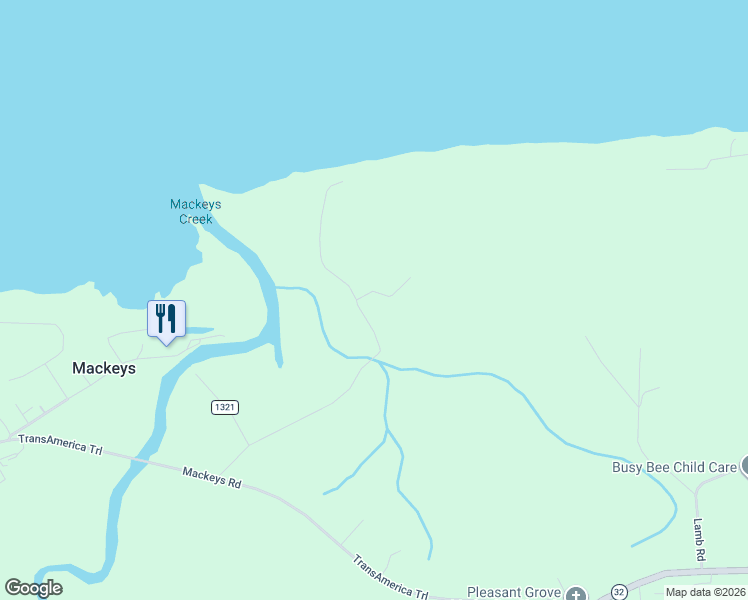 map of restaurants, bars, coffee shops, grocery stores, and more near 600 Mallard Drive in Roper