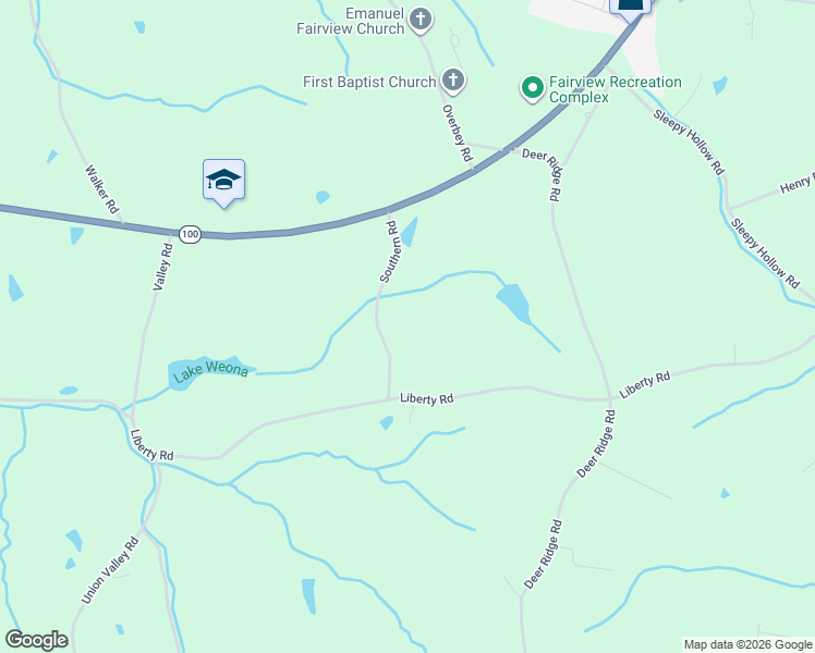 map of restaurants, bars, coffee shops, grocery stores, and more near 7334 Southern Road in Fairview
