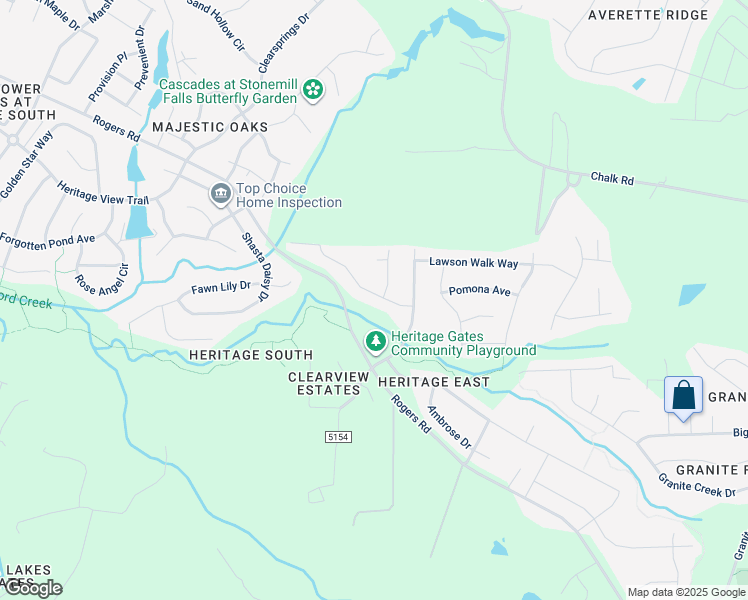 map of restaurants, bars, coffee shops, grocery stores, and more near 5105 Corner Rock Drive in Rolesville