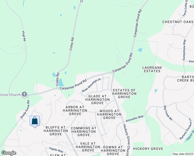 map of restaurants, bars, coffee shops, grocery stores, and more near 5424 Roan Mountain Place in Raleigh