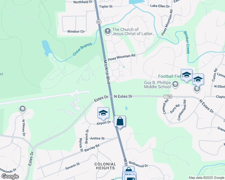 map of restaurants, bars, coffee shops, grocery stores, and more near in Chapel Hill