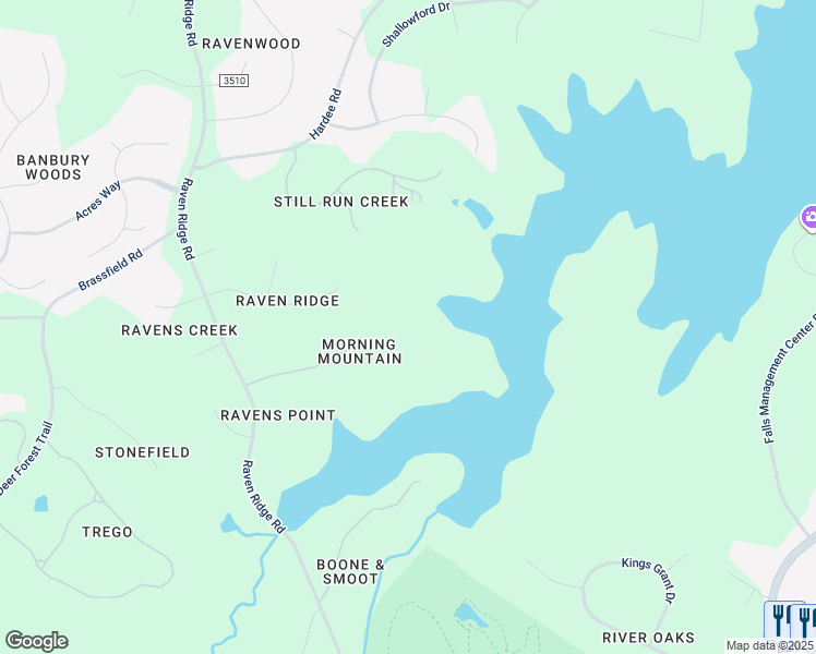 map of restaurants, bars, coffee shops, grocery stores, and more near 1625 Morning Mountain Road in Raleigh