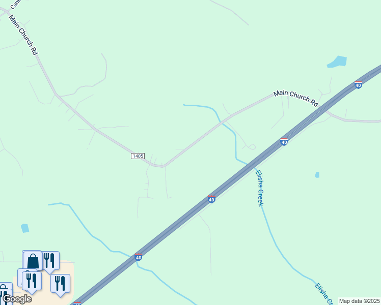 map of restaurants, bars, coffee shops, grocery stores, and more near 865 Main Church Road in Mocksville