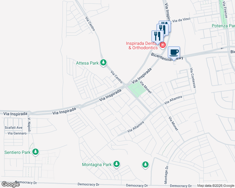 map of restaurants, bars, coffee shops, grocery stores, and more near 3368 Aultmore Lane in Henderson