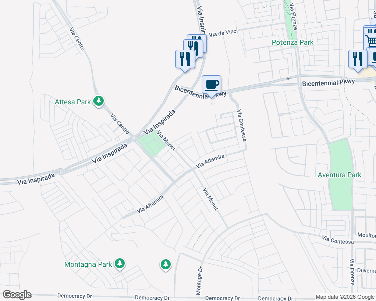map of restaurants, bars, coffee shops, grocery stores, and more near 33 Verdello Street in Henderson