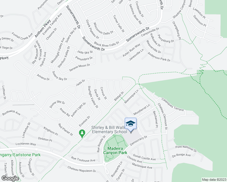map of restaurants, bars, coffee shops, grocery stores, and more near 2537 Crater Rock Street in Henderson