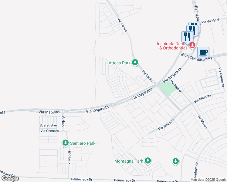 map of restaurants, bars, coffee shops, grocery stores, and more near 3538 Siderno Lane in Henderson