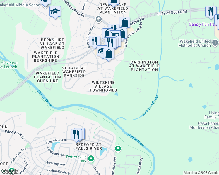 map of restaurants, bars, coffee shops, grocery stores, and more near 2651 Vega Court in Raleigh