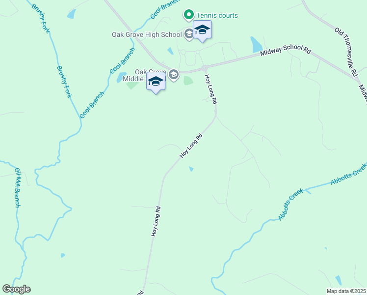 map of restaurants, bars, coffee shops, grocery stores, and more near 1345 Hoy Long Road in Winston-Salem