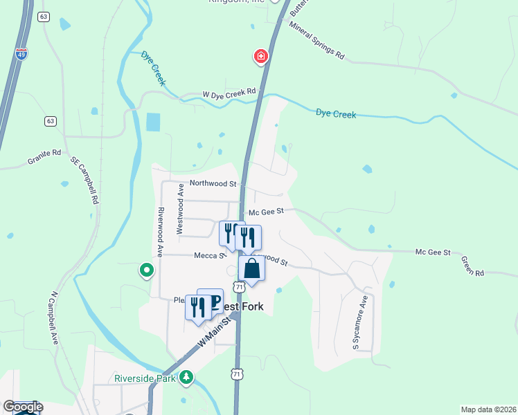 map of restaurants, bars, coffee shops, grocery stores, and more near 25-99 Newlin Road in West Fork
