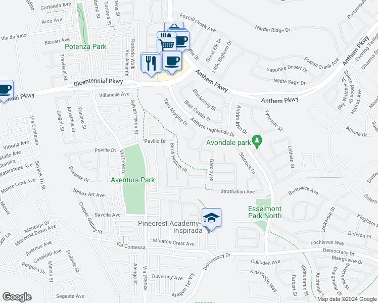 map of restaurants, bars, coffee shops, grocery stores, and more near 2963 Pitgaveny Avenue in Henderson