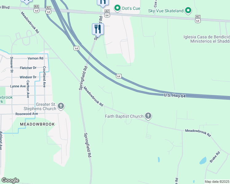 map of restaurants, bars, coffee shops, grocery stores, and more near 321 Fosteri Drive in Rocky Mount