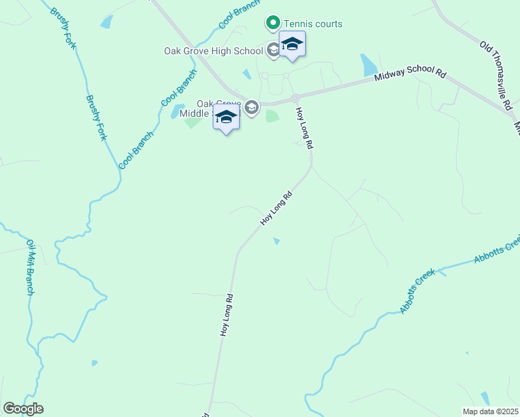 map of restaurants, bars, coffee shops, grocery stores, and more near 1345 Hoy Long Road in Winston-Salem