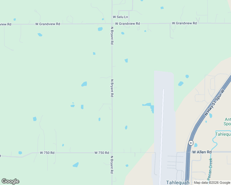 map of restaurants, bars, coffee shops, grocery stores, and more near 16511 North Bryant Road in Tahlequah