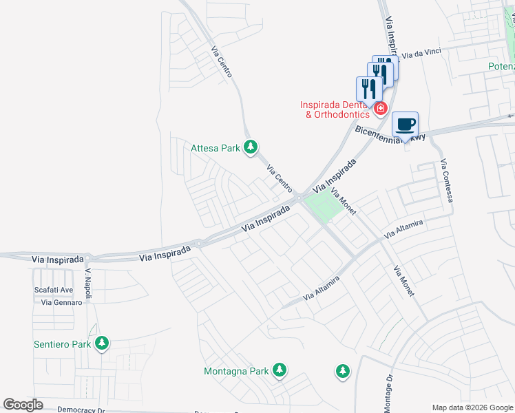 map of restaurants, bars, coffee shops, grocery stores, and more near 3468 Bradano Lane in Henderson