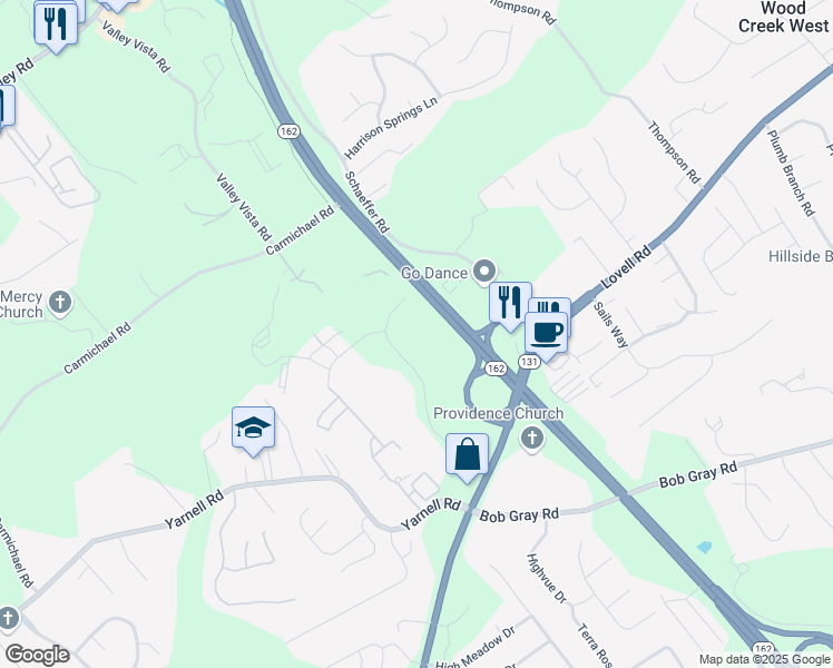 map of restaurants, bars, coffee shops, grocery stores, and more near 1431 Centerpoint Boulevard in Knoxville