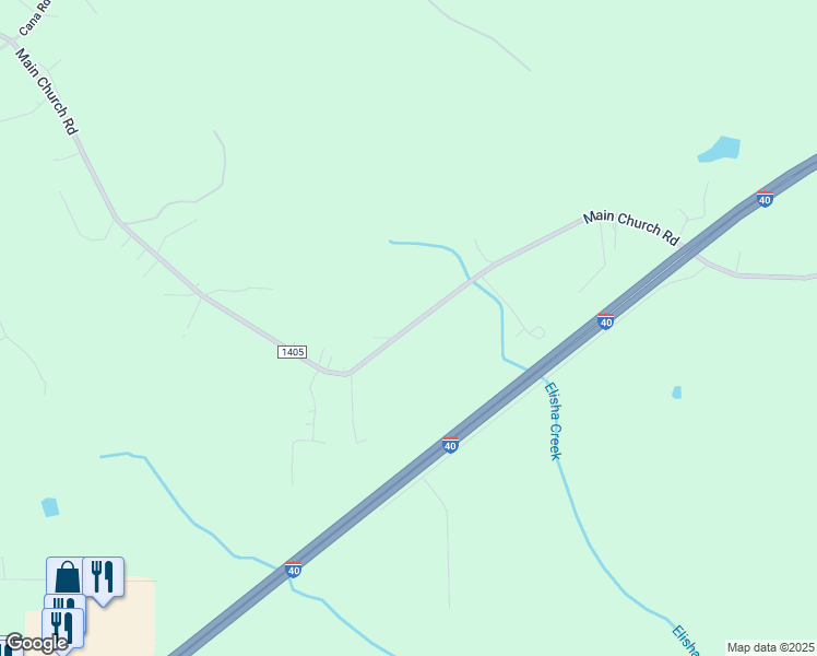 map of restaurants, bars, coffee shops, grocery stores, and more near 865 Main Church Road in Mocksville