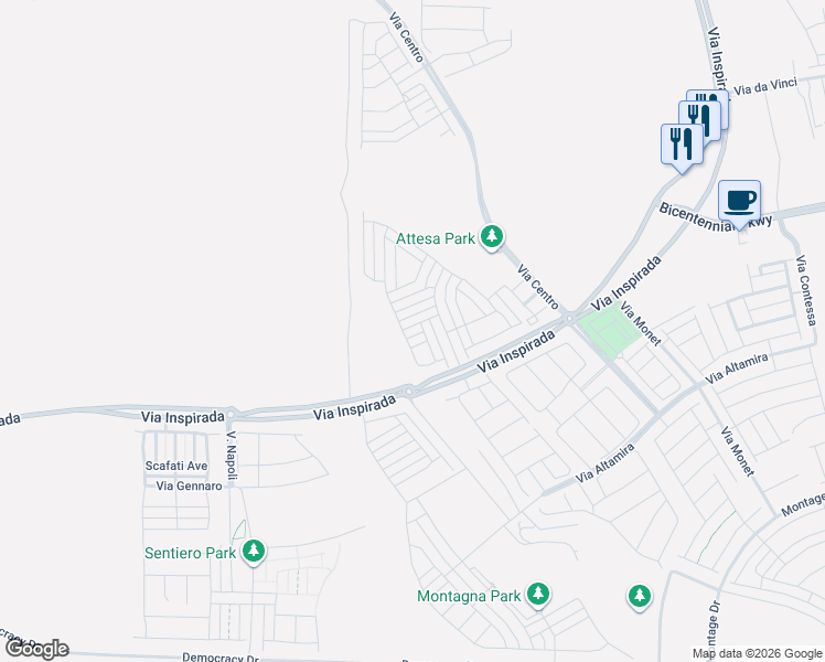 map of restaurants, bars, coffee shops, grocery stores, and more near 2490 Valdanos Place in Henderson