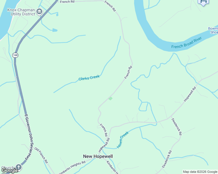 map of restaurants, bars, coffee shops, grocery stores, and more near 4807 French Road in Knoxville