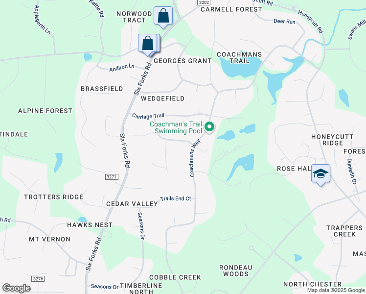 map of restaurants, bars, coffee shops, grocery stores, and more near 212 Dunstable Court in Raleigh