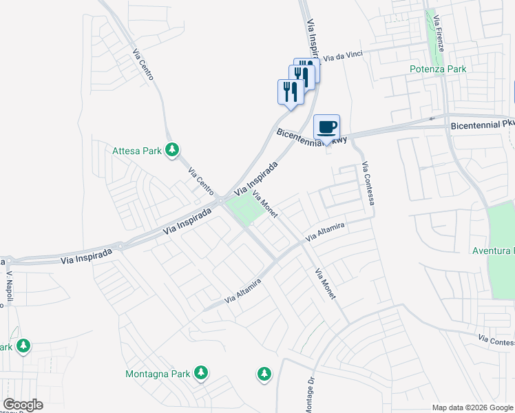 map of restaurants, bars, coffee shops, grocery stores, and more near 2501 Indigo Mountain Street in Henderson