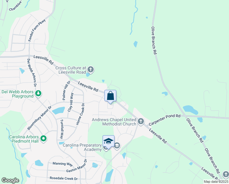 map of restaurants, bars, coffee shops, grocery stores, and more near 6403 Leesville Road in Durham