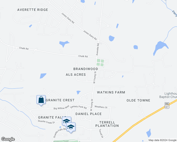 map of restaurants, bars, coffee shops, grocery stores, and more near 112 Brandi Drive in Rolesville