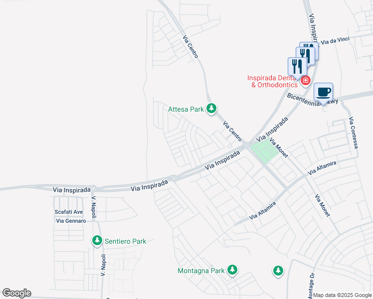 map of restaurants, bars, coffee shops, grocery stores, and more near 2490 Valdanos Place in Henderson