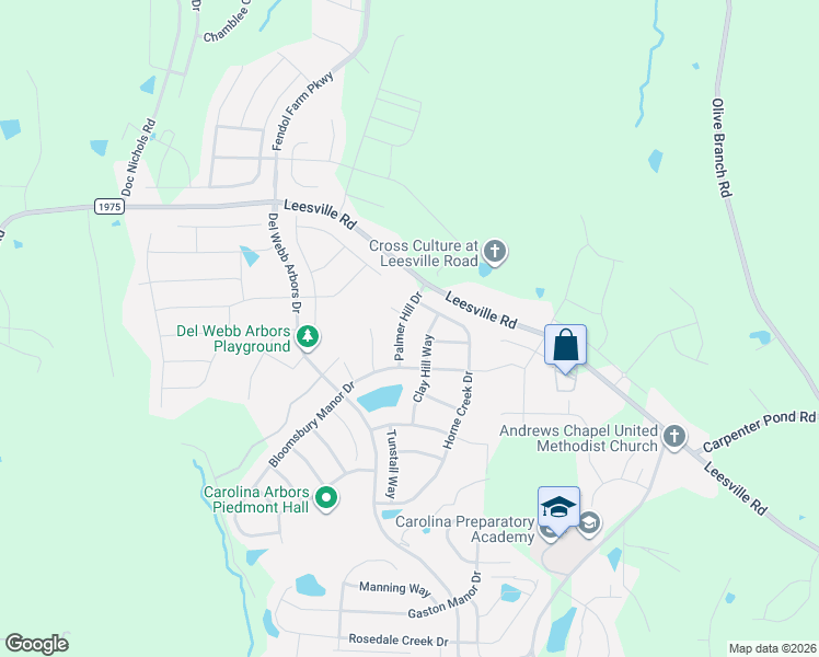 map of restaurants, bars, coffee shops, grocery stores, and more near 103 Chambers Field Court in Durham
