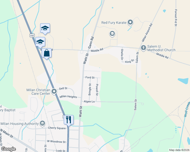 map of restaurants, bars, coffee shops, grocery stores, and more near 3010 Ford Street in Milan