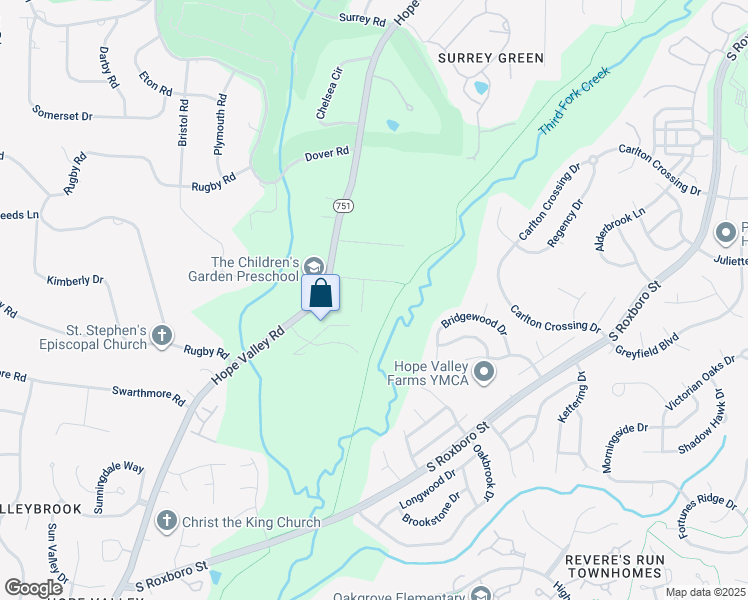map of restaurants, bars, coffee shops, grocery stores, and more near 4009 Tanager Trail in Durham