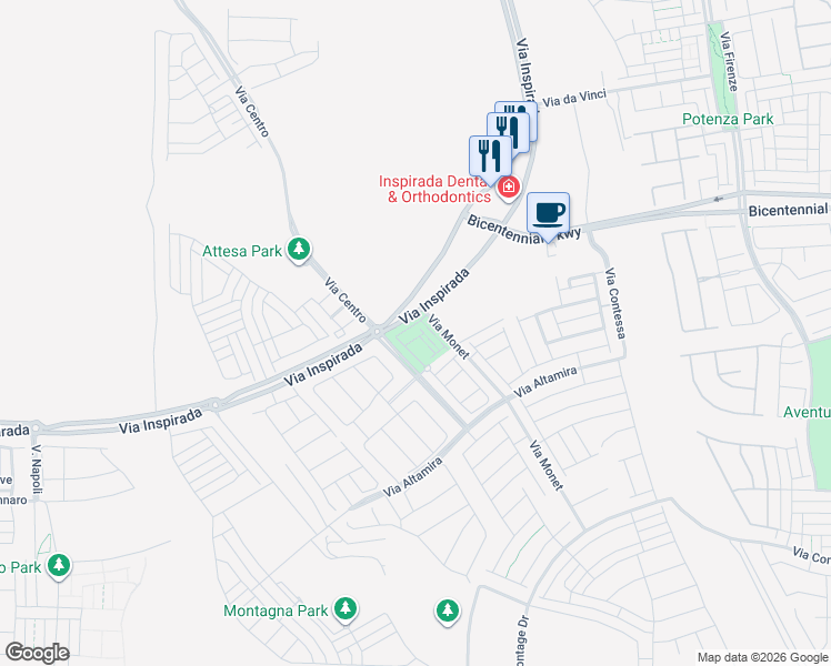map of restaurants, bars, coffee shops, grocery stores, and more near 3336 Birdseye Maple Avenue in Henderson