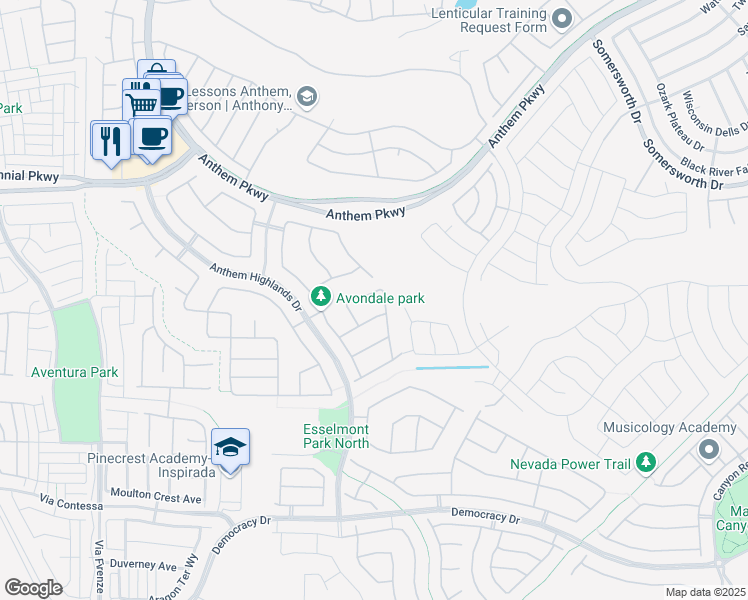 map of restaurants, bars, coffee shops, grocery stores, and more near 2747 Leys Burnett Avenue in Henderson