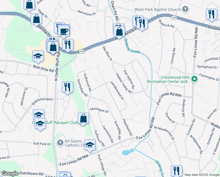 map of restaurants, bars, coffee shops, grocery stores, and more near 736 Plainfield Road in Knoxville