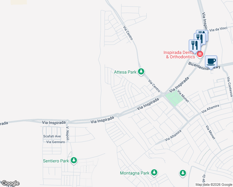map of restaurants, bars, coffee shops, grocery stores, and more near 3535 Punta Tersiva Lane in Henderson