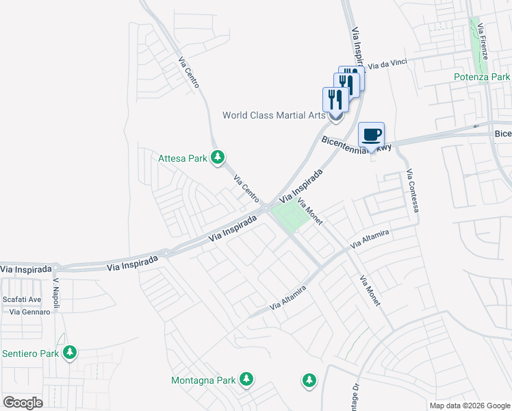map of restaurants, bars, coffee shops, grocery stores, and more near 2511 Rofrano Place in Henderson