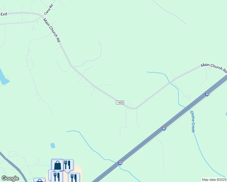map of restaurants, bars, coffee shops, grocery stores, and more near 980 Main Church Road in Mocksville