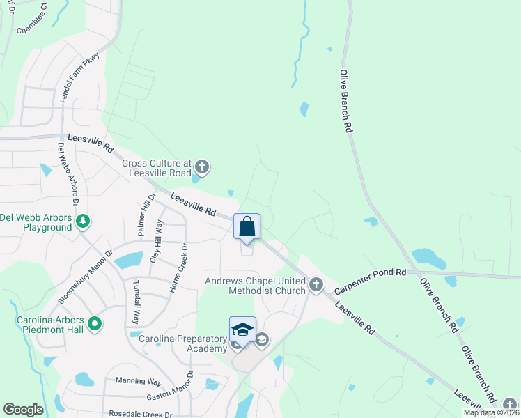 map of restaurants, bars, coffee shops, grocery stores, and more near 6403 Leesville Road in Durham