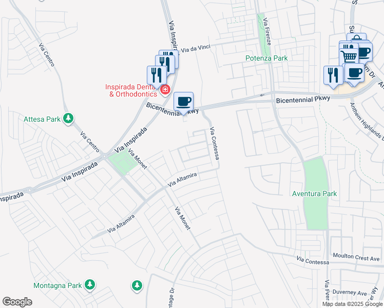 map of restaurants, bars, coffee shops, grocery stores, and more near 3219 Bertonico Avenue in Henderson