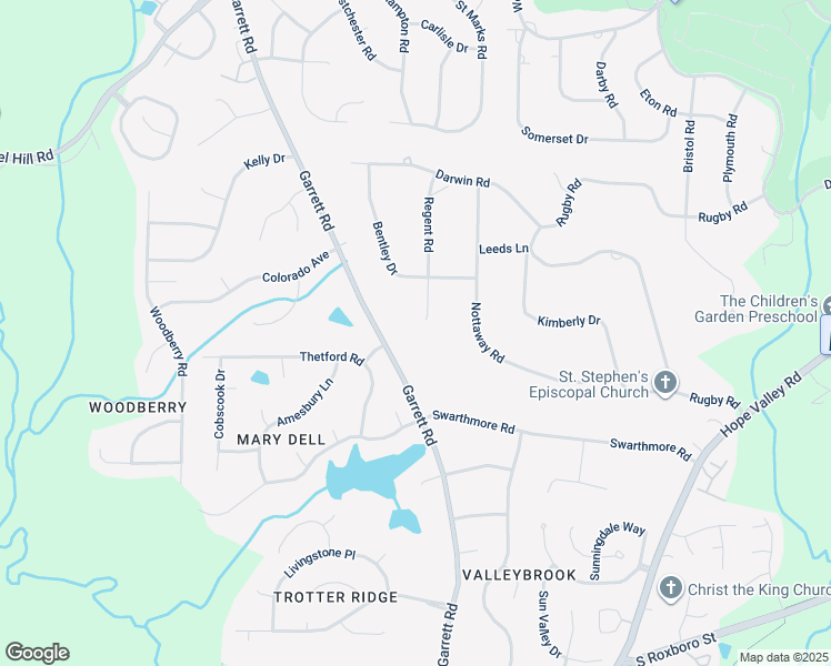 map of restaurants, bars, coffee shops, grocery stores, and more near 3920 Regent Road in Durham