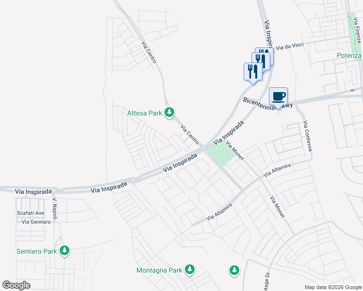 map of restaurants, bars, coffee shops, grocery stores, and more near 2507 Rofrano Place in Henderson