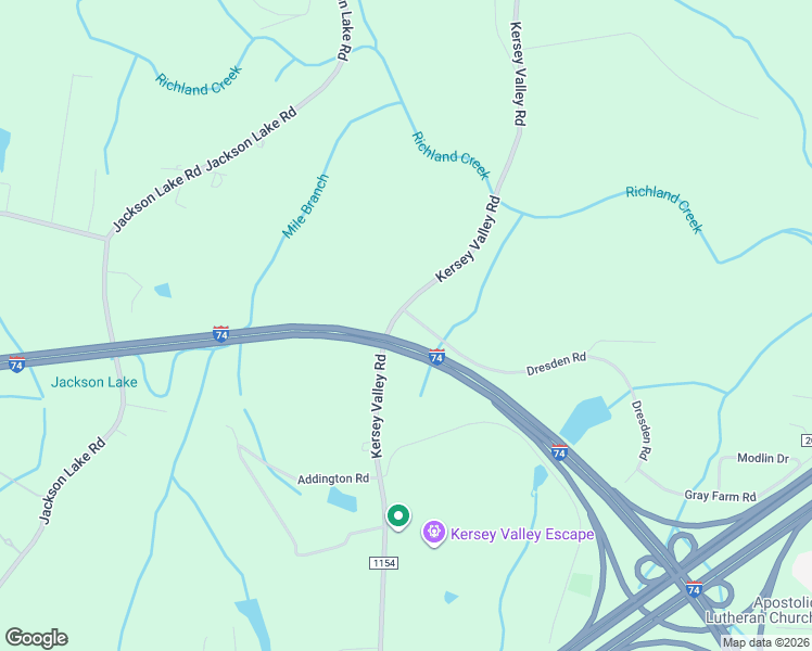 map of restaurants, bars, coffee shops, grocery stores, and more near 1541 Kersey Valley Road in Archdale