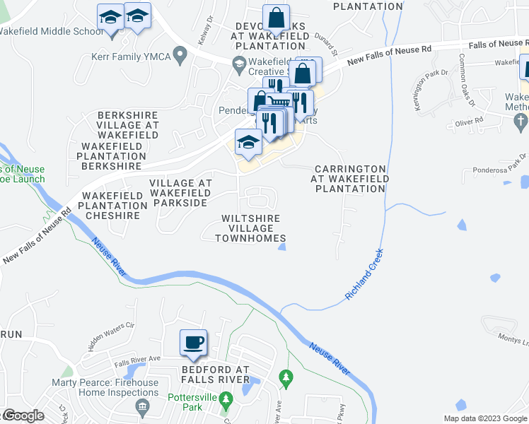 map of restaurants, bars, coffee shops, grocery stores, and more near 2639 Vega Court in Raleigh