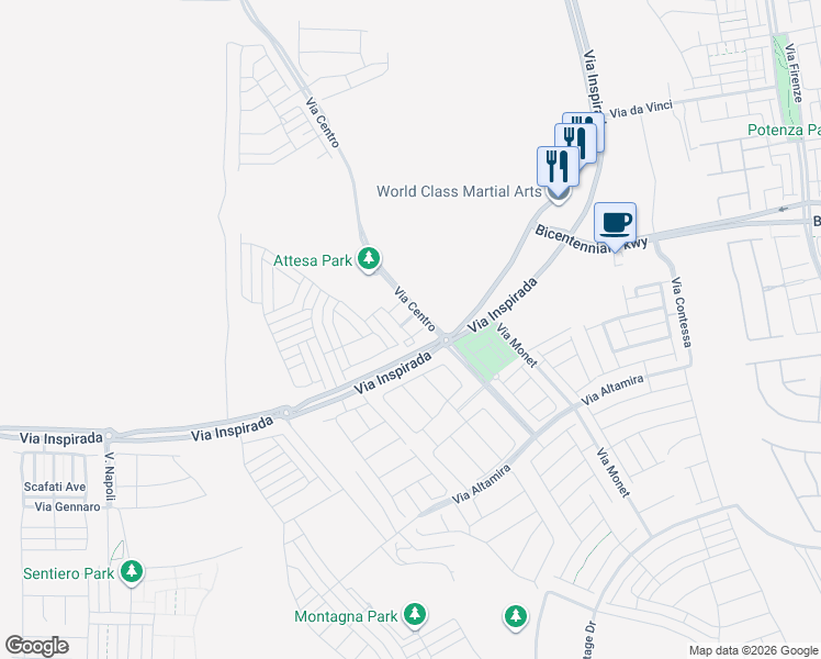 map of restaurants, bars, coffee shops, grocery stores, and more near 2511 Rofrano Place in Henderson