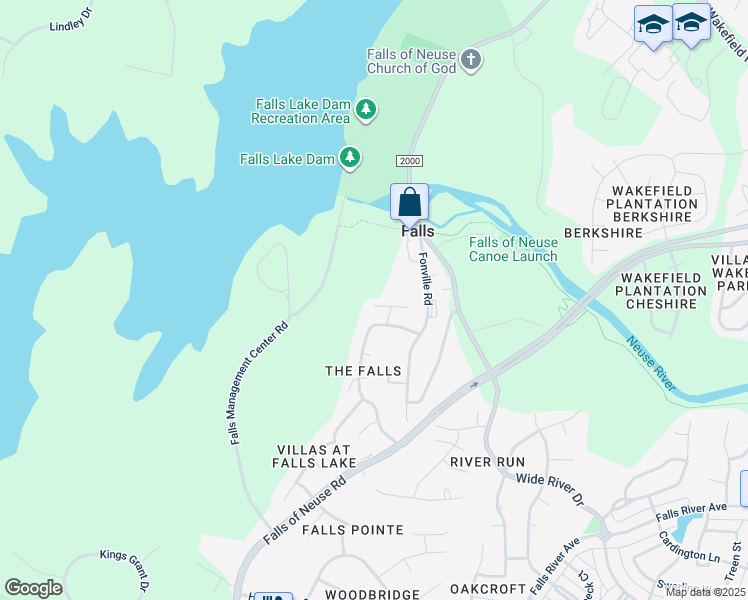 map of restaurants, bars, coffee shops, grocery stores, and more near 1405 Freshwater Court in Wake Forest