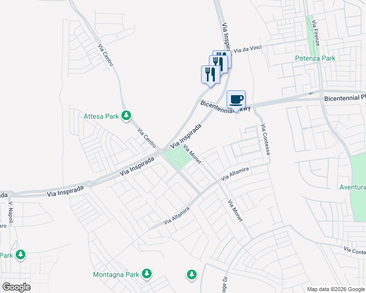 map of restaurants, bars, coffee shops, grocery stores, and more near 2484 Indigo Mountain Street in Henderson