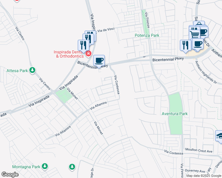 map of restaurants, bars, coffee shops, grocery stores, and more near 3197 Bertonico Avenue in Henderson